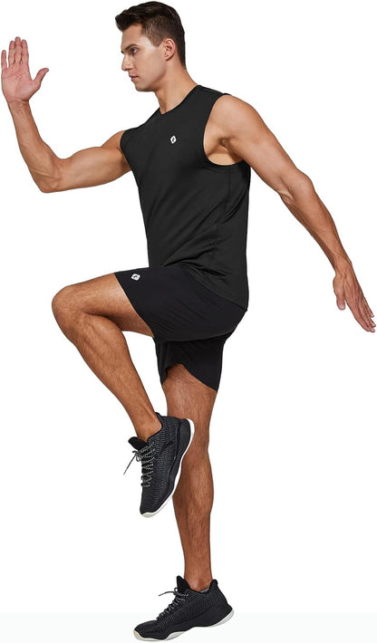 Men'S Sleeveless Quick Dry Workout Tank Top- Gym Fitness Running Training Muscle Bodybuilding Tank Top