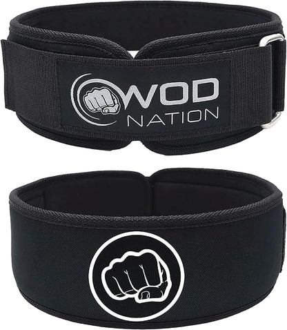 Weight Lifting Belt - 4 Inch Firm Support Nylon Weightlifting Belt for Deadlift, Squat & Powerlifting - Gym Belts for Men & Women - Great for Your Strength Training Equipment and Workout