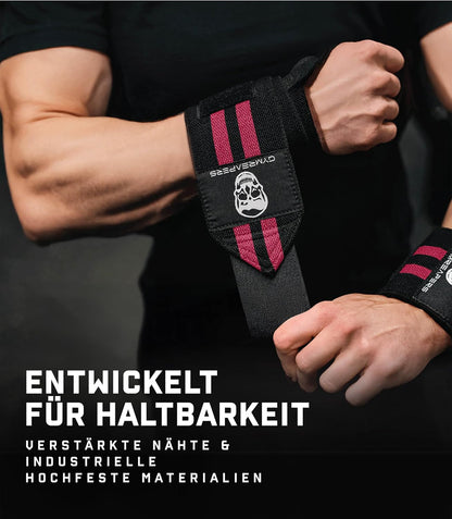 Weightlifting Wrist Wraps (IPF Approved) 18" Professional Quality Wrist Support with Heavy Duty Thumb Loop - Best Wrap for Powerlifting Competition, Strength Training, Bodybuilding