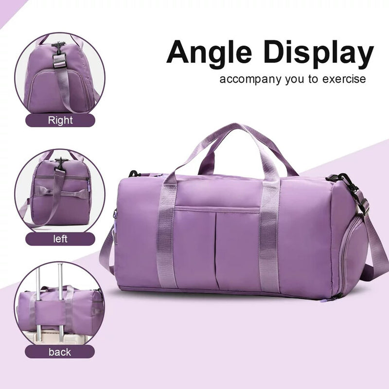 US Sports Gym Travel Duffel Bag Wet Pocket Shoes Compartment Swim Yoga Training