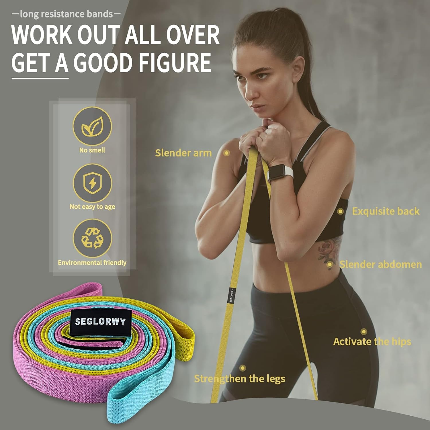 Resistance Bands for Women Men, Exercise Bands for Working Out, Fabric Body Fitness Workout Bands Pull up Assistance Bands