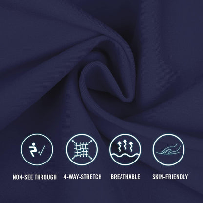 Women'S 5" Workout Spandes Biker Shorts High Waist Compression Yoga Shorts 4 Pockets Volleyball Athletic Running Shorts Dark Navy Size XL