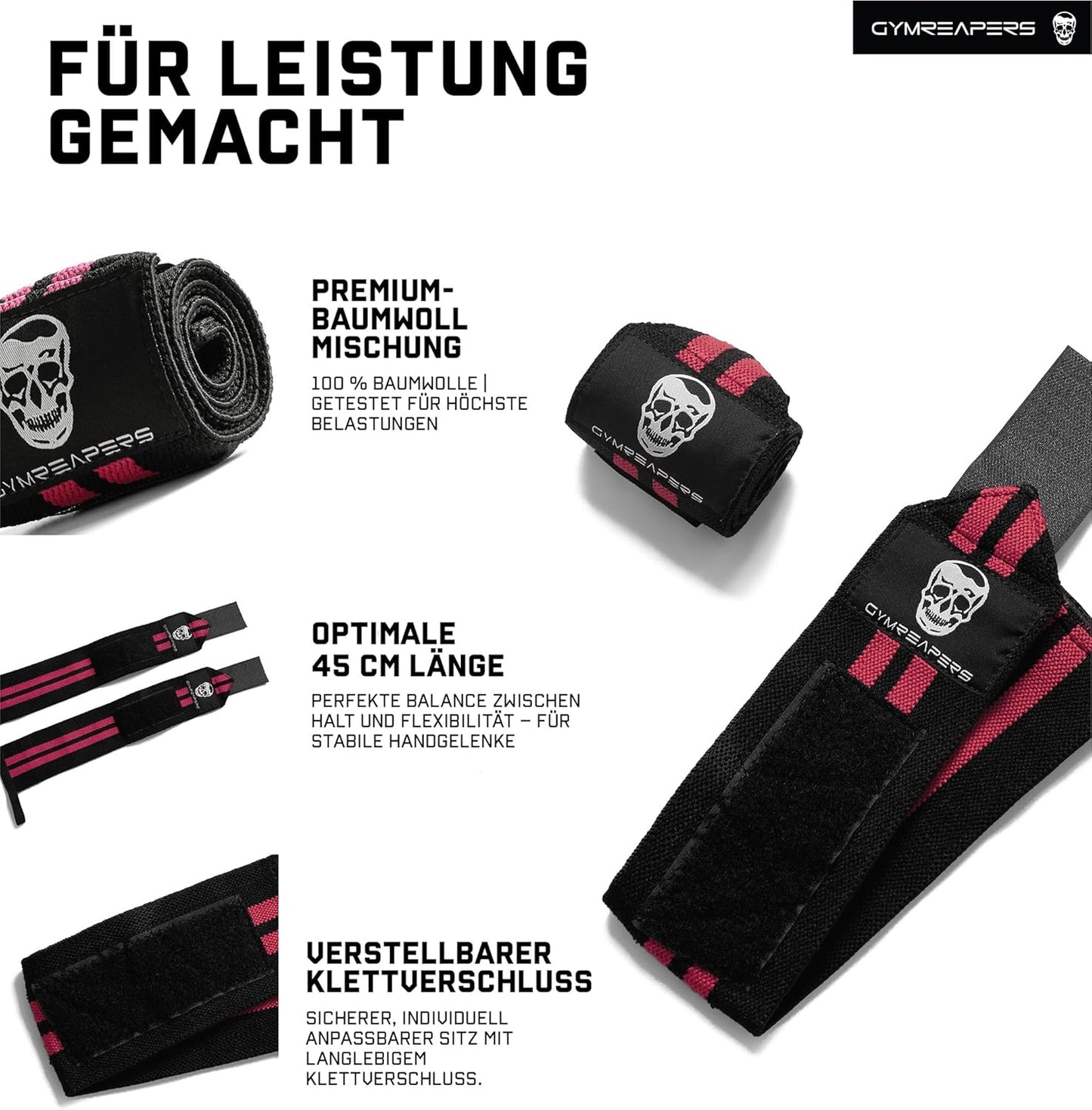 Weightlifting Wrist Wraps (IPF Approved) 18" Professional Quality Wrist Support with Heavy Duty Thumb Loop - Best Wrap for Powerlifting Competition, Strength Training, Bodybuilding