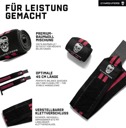 Weightlifting Wrist Wraps (IPF Approved) 18" Professional Quality Wrist Support with Heavy Duty Thumb Loop - Best Wrap for Powerlifting Competition, Strength Training, Bodybuilding