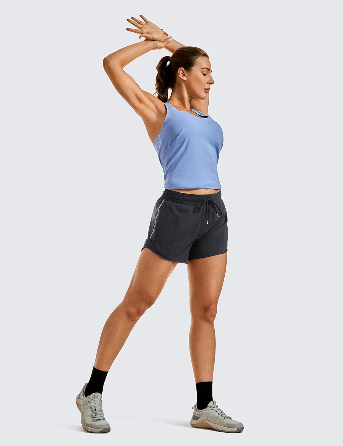 Lined Mid-Rise Feathery-Fit Shorts with 4'' Drawstring by